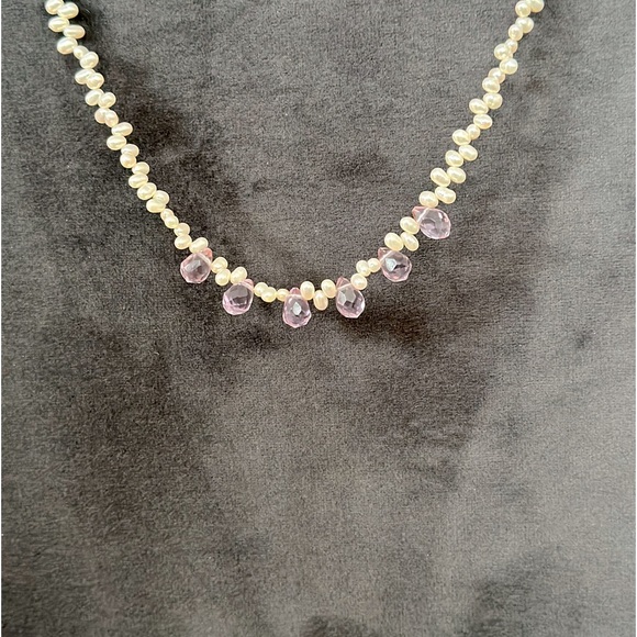 Fresh water Pearl and Amethyst necklace - Picture 1 of 4